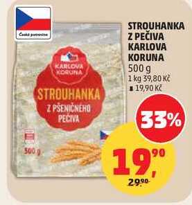 STROUHANKA Z PEČIVA KARLOVA KORUNA, 500 g
