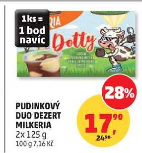PUDINKOVÝ DUO DEZERT MILKERIA, 2x 125 g