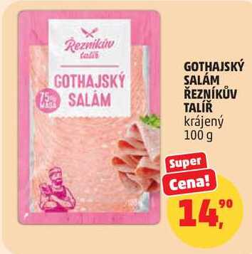 GOTHAJSKÝ SALÁM ŘEZNÍKŮV TALÍŘ krájený, 100 g 