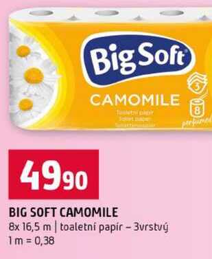 BIG SOFT CAMOMILE 8x 16,5 m toaletní papír 3vrstvý