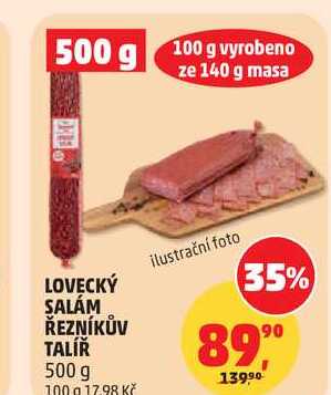 LOVECKÝ SALÁM ŘEZNÍKŮV TALÍŘ, 500 g  