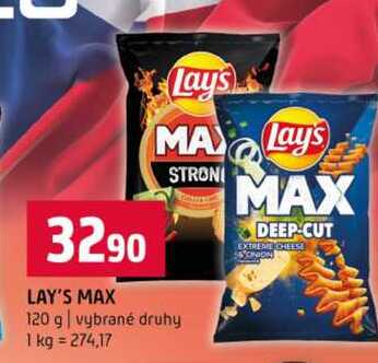 LAY'S MAX 120 g vybrané druhy 