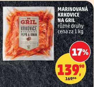 MARINOVANÁ KRKOVICE NA GRIL různé druhy, 1 kg