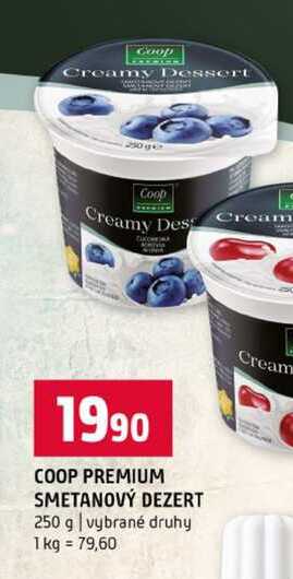 COOP PREMIUM SMETANOVÝ DEZERT 250 g vybrané druhy