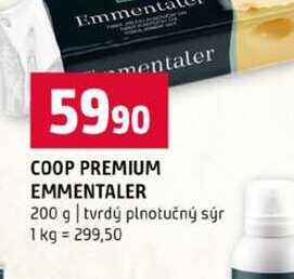 COOP PREMIUM EMMENTALER 200 g tvrdý plnotučný sýr