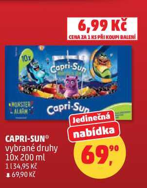 CAPRI-SUN vybrané druhy, 10x 200 ml