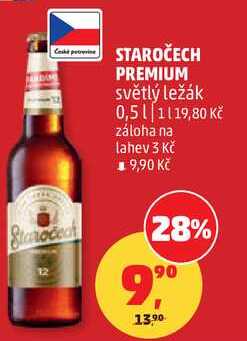 STAROČECH PREMIUM světlý ležák, 0,5 l