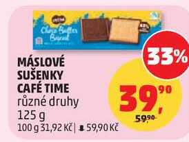 MÁSLOVÉ SUŠENKY CAFÉ TIME různé druhy, 125 g