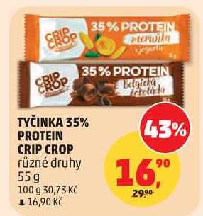 TYČINKA 35% PROTEIN CRIP CROP různé druhy, 55g  