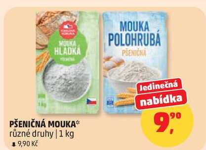 PŠENIČNÁ MOUKA různé druhy, 1 kg