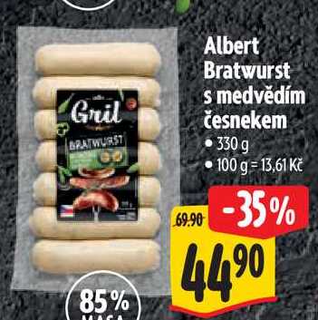 Albert Bratwurst s medvědím česnekem, 330 g