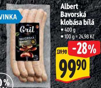 Albert Bavorská klobása bílá, 400 g