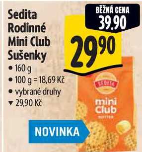 Sedita Rodinné Mini Club Sušenky, 160 g