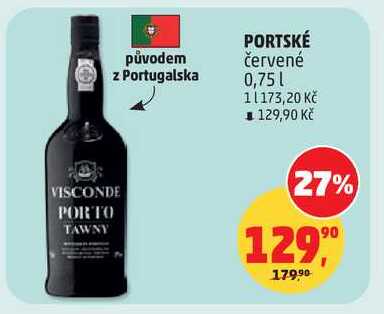 PORTSKÉ červené, 0,75 l