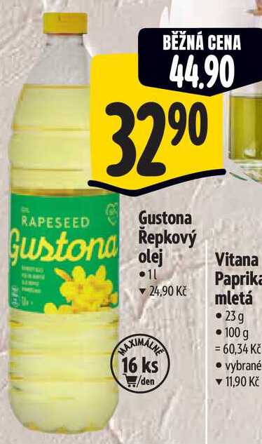 Gustona Řepkový olej, 1 l