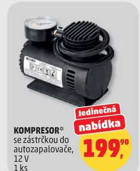 KOMPRESOR se zástrčkou do autozapalovače, 12 V, 1 ks