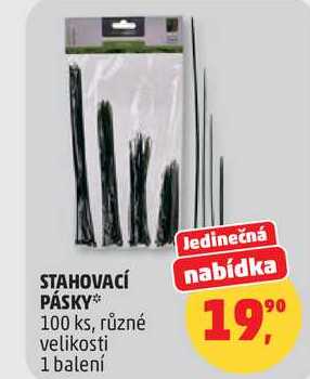 STAHOVACÍ PÁSKY, 100 ks, různé velikosti, 1 balení