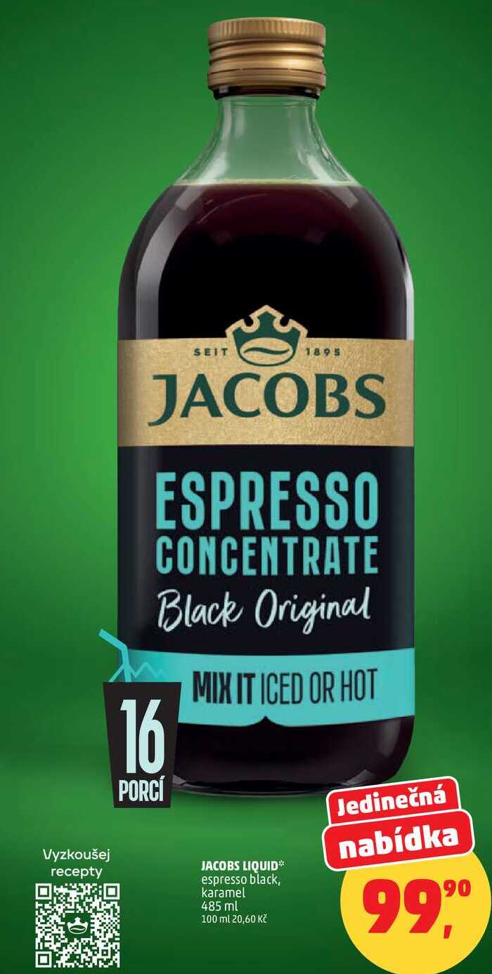 JACOBS LIQUID espresso black, karamel, 485 ml