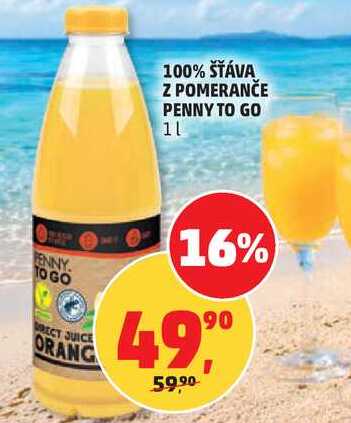 100 % ŠŤÁVA Z POMERANČE PENNY TO GO, 1 l