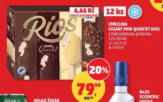 ZMRZLINA GIGANT MINI QUARTET RIOS s čokoládovou polevou, 12x 50 ml 