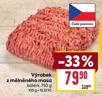 Výrobek z mělněného masa balení, 750 g