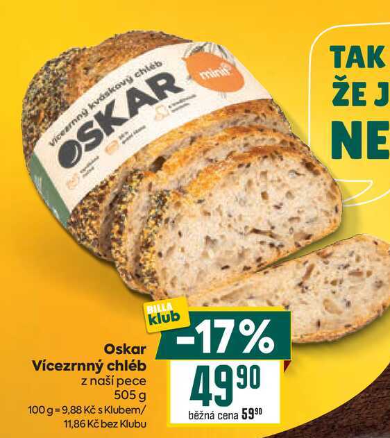 Oskar Vícezrnný chléb z naší pece 505 g