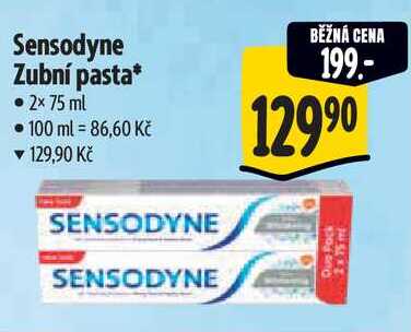 Sensodyne Zubní pasta, 2x 75 ml