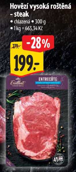 Hovězí vysoká roštěná - steak, 300 g