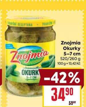Znojmia Okurky 5-7 cm 520/260 g