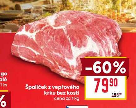 špalíček z vepřového krku bez kosti cena za 1 kg
