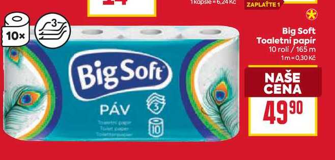 Big Soft Toaletní papír 10 roli/165 m