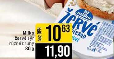 Milko žervé sýr různé druhy 80 g