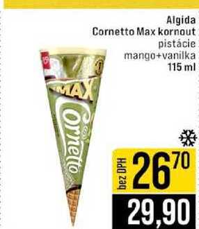 Algida Cornetto Max kornout pistácie mango+vanilka 115 ml