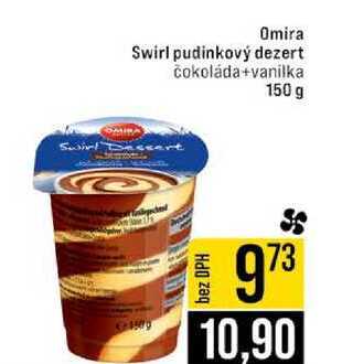 Omira Swirl pudinkový dezert čokoláda+vanilka 150 g