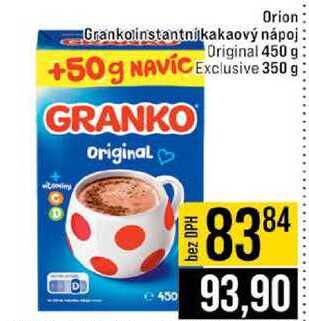 Orion Grankolinstantni kakaový nápoj Original 450 g +50g