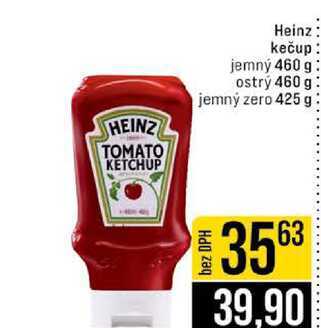 Heinz kečup jemný 460 g ostrý 460 g jemný zero 425 g