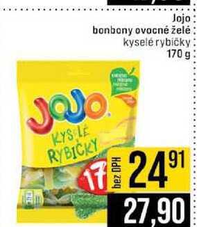Jojo bonbony ovocné želė kyselé rybičky 170 g