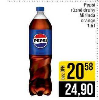 Pepsi různé druhy Mirinda orange 1,5l