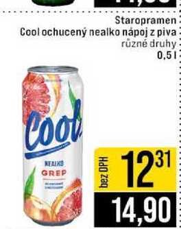 Staropramen Cool ochucený nealko nápoj z piva různé druhy 0,5l