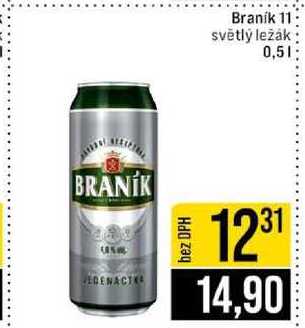 Braník 11 světlý ležák 0,5l