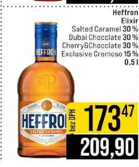 Heffron Elixir Salted Caramel 30% Dubai Chocolate 30% Cherry&Chocolate 30% Exclusive Cremoso 15% 0.5l