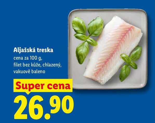 Aljašská treska, cena za 100 g