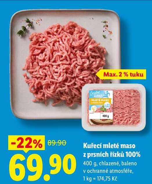 Kuřecí mleté maso z prsních řízků 100%, 400 g