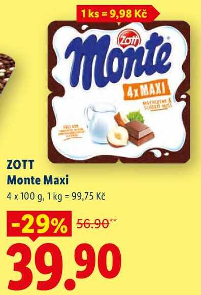 ZOTT Monte Maxi, 4x 100 g