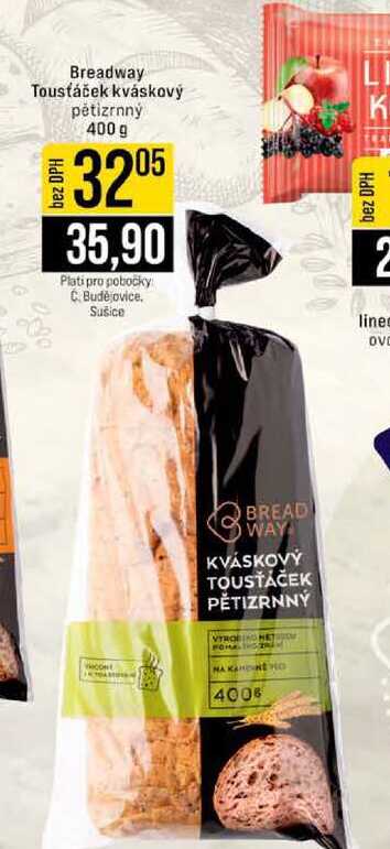 Breadway Tousťáček kváskový pětizrnný 400 g OVE