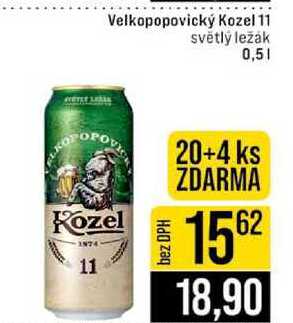Velkopopovický Kozel 11 světlý ležák 0,5l