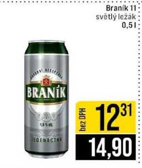 Braník 11 světlý ležák 0,5l v akci