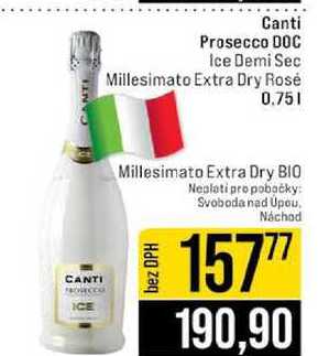 Canti Prosecco DOC Ice Demi Sec Millesimato Extra Dry Rose 0.75l