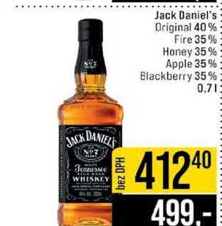Jack Daniel's Original 40% Fire 35% Honey 35% Apple 35% Blackberry 35% 3 0.7l