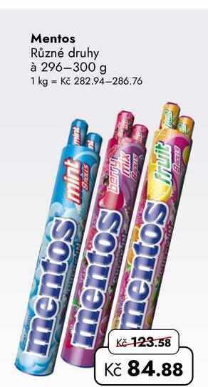 Mentos Různé druhy à 296-300 g